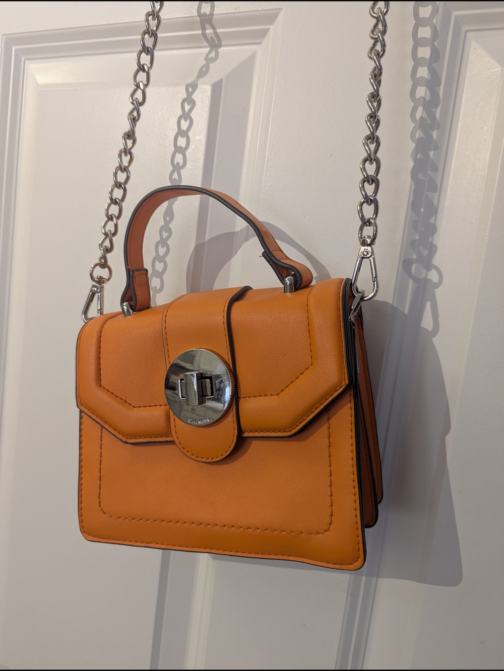 Steve Madden Orange Handbag with Chain Strap